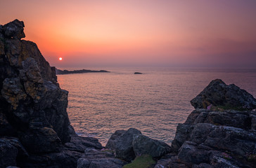 Sunset over the Cornish coast