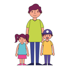 family dad with her son and daughter