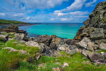 Fototapeta na wymiar Stunningly beautiful Cornish sea coast