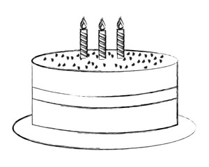 sweet cake with candles