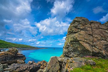 Large rock formations on the Cornish coast