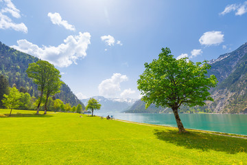 Park at lake Achensee