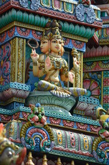 Fototapeta na wymiar color temple Sri Mariamman thailand bangkok hinduism religion india sculpture gods
