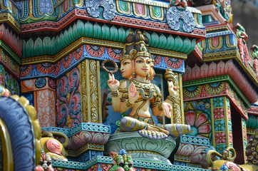 color temple Sri Mariamman thailand bangkok hinduism religion india sculpture gods