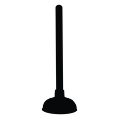 Naklejka premium A black and white silhouette of a plunger