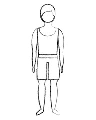 male figure character in short swimsuit