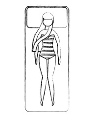 top view woman in swimsuit on deck chair relaxing