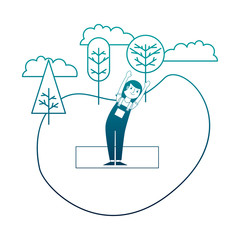 woman practicing yoga in the park