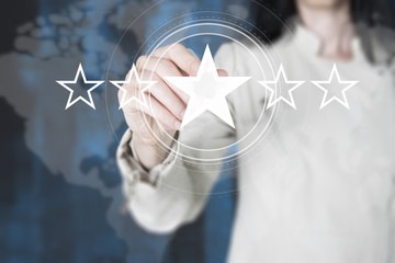 Business key rating increase on virtual electronic user interface.