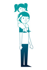 man carrying her daughter in shoulders