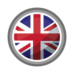 united kingdom flag in round button symbol