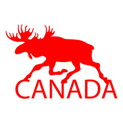 red logo on background inscription canada  profile