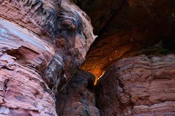 red glowing stones - Felsenglühen Altschlossfelsen Pfalz
