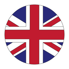 round flag british national button