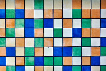 cubes of different colors, blue, green, Orange