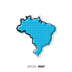 Brazil vector country map. Map outline with dots.