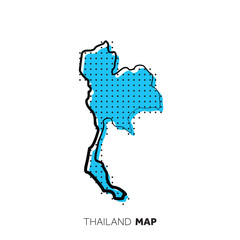 Thailand vector country map. Map outline with dots.