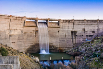Dam over Eresma river, Segovia (Spain).