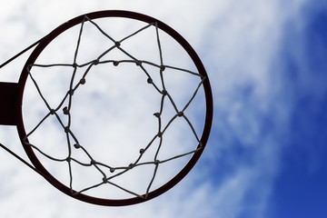 basketball Hoop on sky background