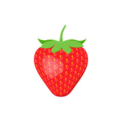 Strawberry icon in flat design. Vector illustration. Sweet berry isolated on white background.