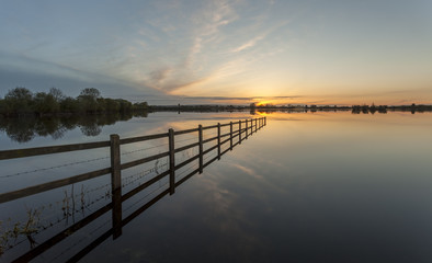 Fototapeta na wymiar The Flooded Somerset Levels 2012