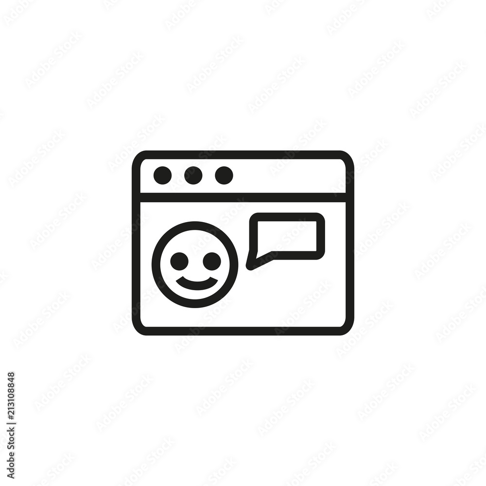 Poster chat window line icon. online help, chat bot, instant message. connection concept. can be used for t