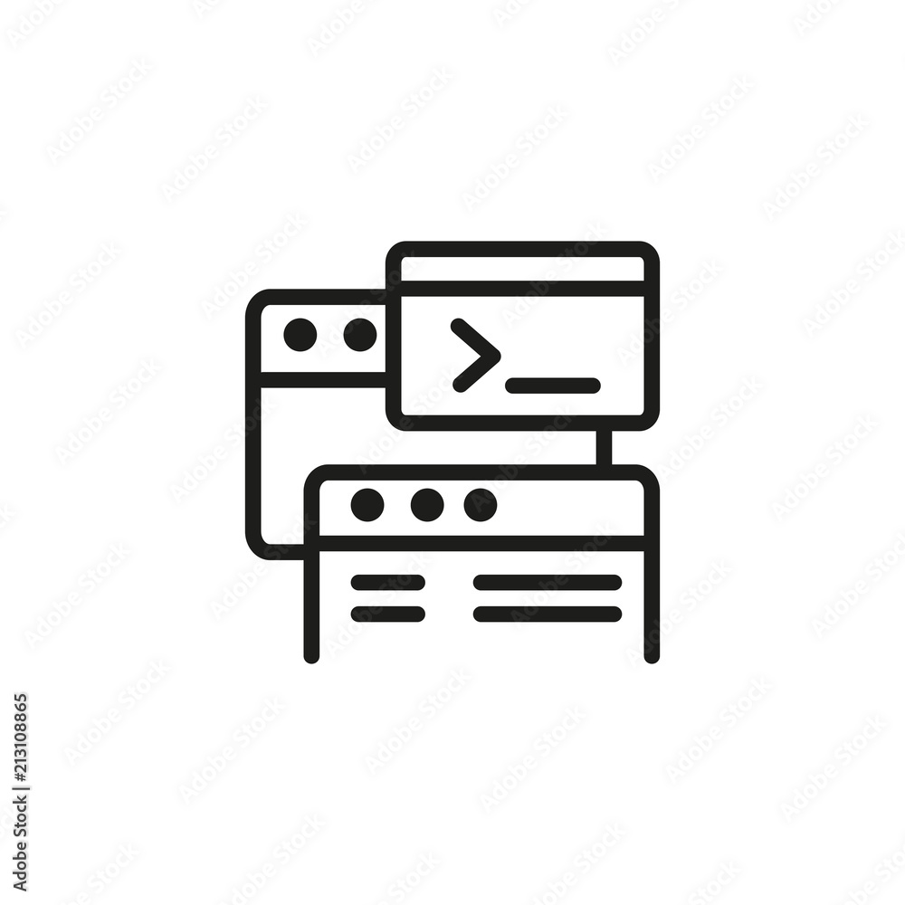 Poster coding line icon. programming, web development, landing pages. app development concept. can be used 