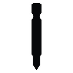 A black and white silhouette of a screwdriver bit