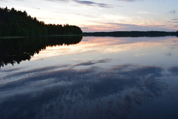 закат на озере, Телаканаван, Финляндия