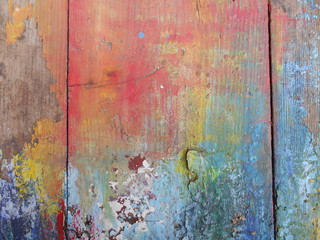 Old painted wooden board