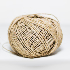 A Ball Of Hemp String Isolated On White