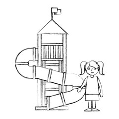 cute little girl in the playground