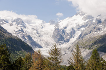 Bernina, Morteratsch, Diavolezza, Gletscher, Val Bernina, Alpen, Wanderweg, Graubünden, Sommer, Schweiz