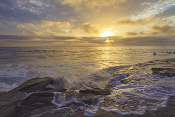 Fototapeta na wymiar Sunset at Windandsea Beach, San Diego.