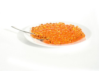 Caviar plate isoaltes on white