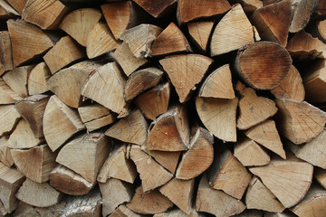 Firewood for winter - pile of logs