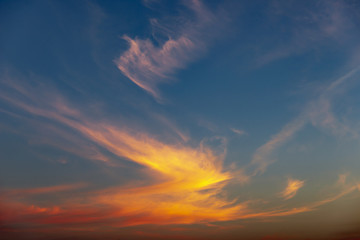 beautiful sunset and sky as background, colorful clouds