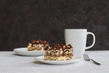 Homemade Tiramisu -  coffee-flavoured Italian dessert.