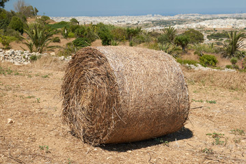 Maltese Village View. Bales of Straw