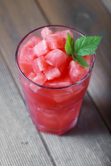 Summer Glass drink watermelon Cocktail Juice Minl Leaves Isolated