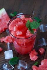 Summer Glass drink watermelon Cocktail Juice Minl Leaves Isolated