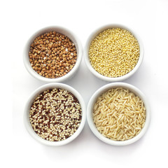 Collection of Cereals isolated on white