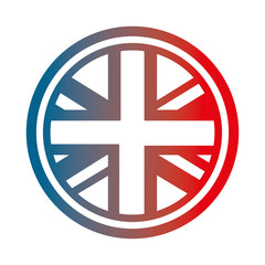 united kingdom flag in round button symbol