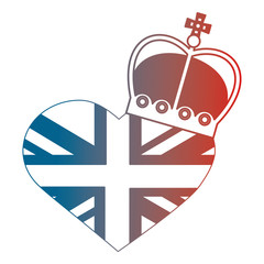united kingdom flag in heart crown royal