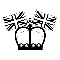 united kingdom crown and flags symbol