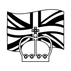 united kingdom flag and crown monarchy symbol