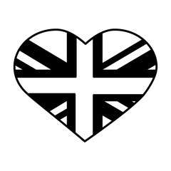 united kigndom flag in heart