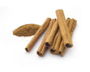 Cinnamon isolated on white