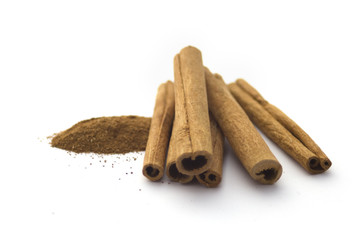 Cinnamon isolated on white
