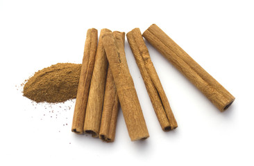 Cinnamon isolated on white